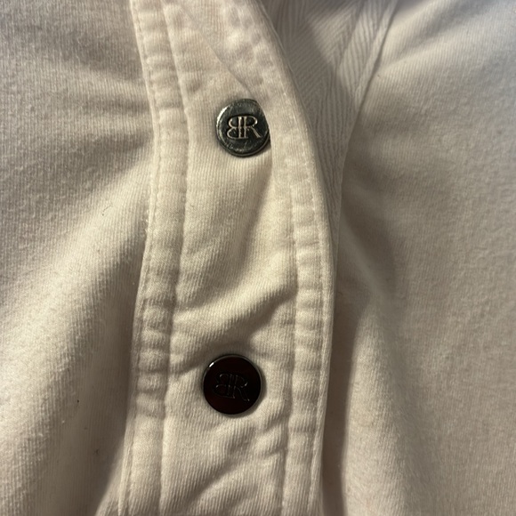 Banana Republic white quarter button down sweatshirt size small - Picture 4 of 7